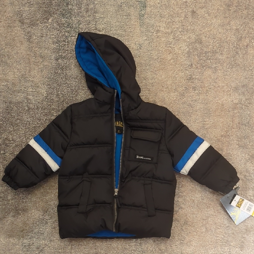 Black and Blue Kids Puffer Jacket